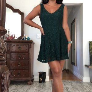 Dark green lace dress